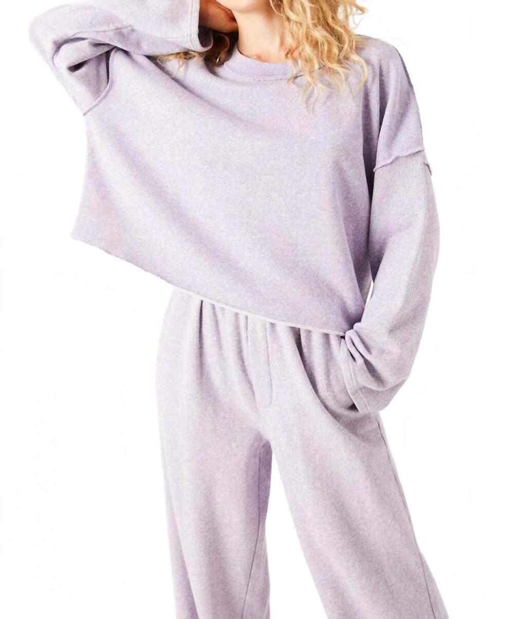 NEW AMERICAN VINTAGE dantown long sleeve sweatshirt in melange mauve